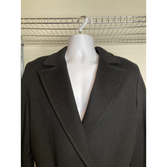 Sofia Cashmere Womens Black Wool Cashmere Blend Belted Trench Coat Size 10 - Picture 9 of 14